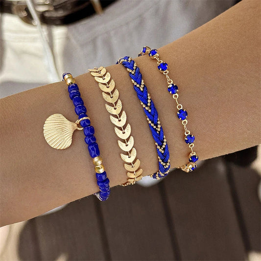 4pcs/set Bohemia Shell Bracelets โ Ethnic Style Summer Jewelry for Women & Girls