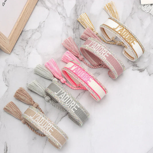 Woven Crystal Friendship Bracelets โ Stackable Summer Jewelry for Beach & Holiday Vibes