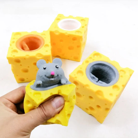 Pop Up Funny Mouse & Cheese Block