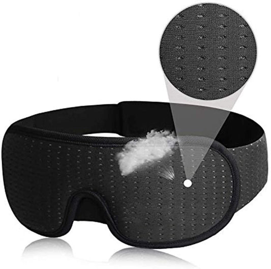 3D Sleep Mask - Soft Blockout Eye Cover for Comfortable Sleep