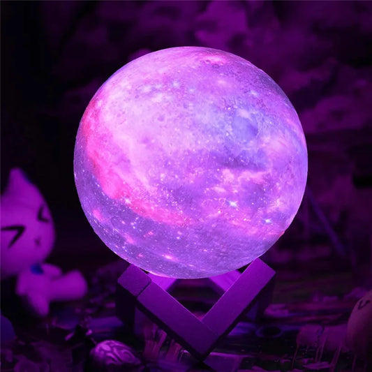 3D Print Moon Lamp – 16 Colors Remote Control LED Night Light for Bedroom & Decor