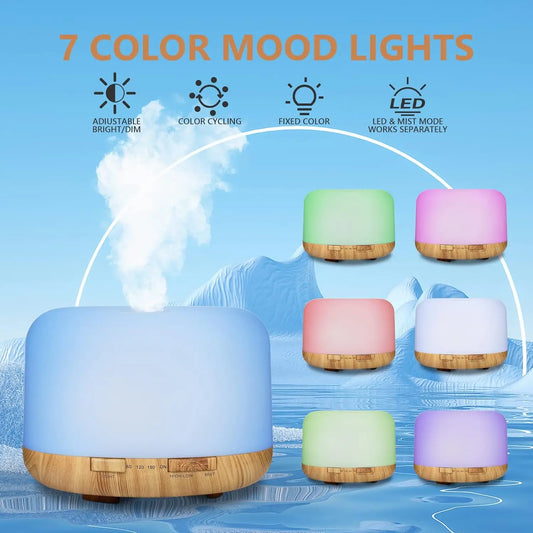 500ML USB Wood Grain Aroma Diffuser